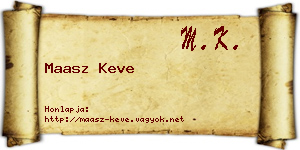 Maasz Keve névjegykártya